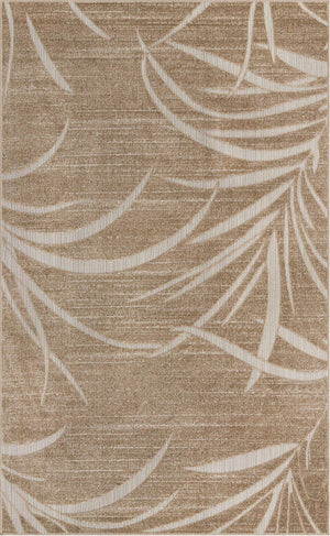 Beige 5' 1 x 8' Outdoor Botanical Rectangle Area Rug Weather Resistant for Patio, Deck, Terrace, Balcony, Porch Polypropylene Garden Floral Tropical Carpet for Sale at Rug Engine
