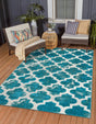 Turquoise 5' 1 x 8' Outdoor Trellis Rectangle Rug