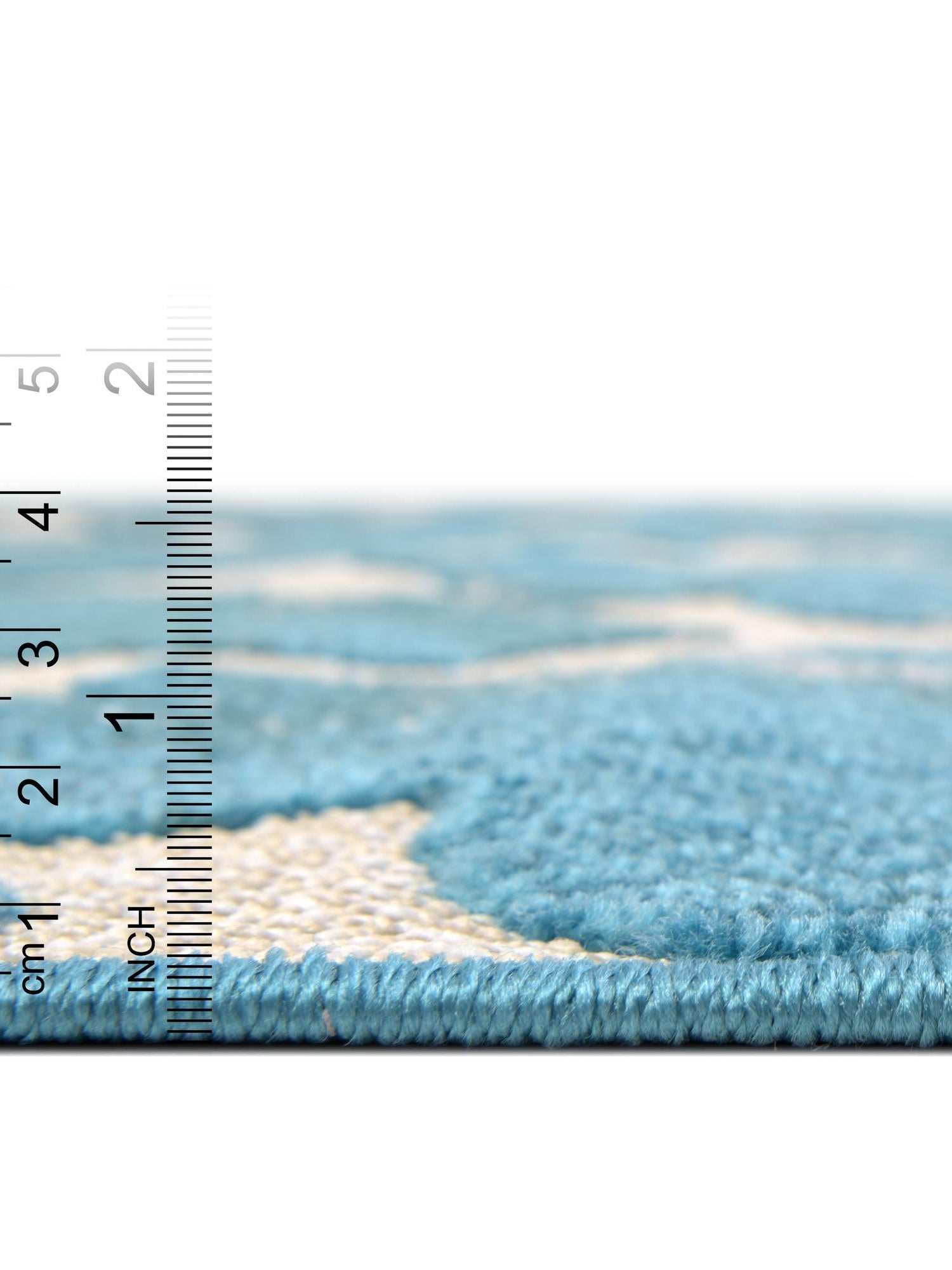 Turquoise 6' 1 x 9' Outdoor Trellis Rectangle Area Rug Weather Resistant for Patio, Deck, Terrace, Balcony, Porch Geometric Design Water Safe Outside Carpet for Sale at Rug Engine