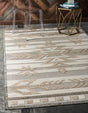 Beige 4' 1 x 6' 1 Outdoor Modern Rectangle Area Rug Weather Resistant for Patio, Deck, Terrace, Balcony, Porch 100% Polypropylene Modern Outside Carpet for Sale at Rug Engine