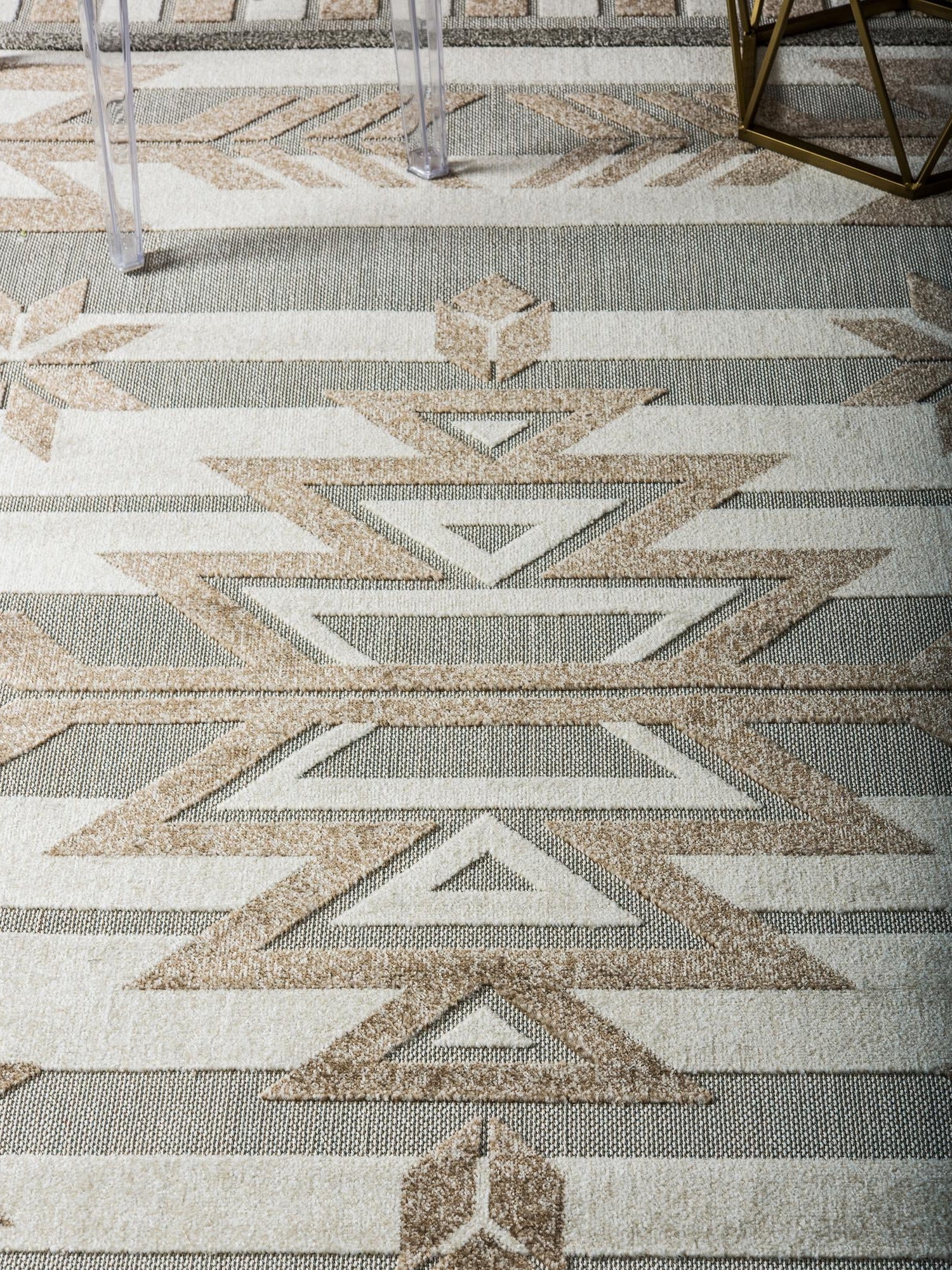 Beige 10' x 13' 1 Outdoor Modern Rectangle Area Rug Weather Resistant for Patio, Deck, Terrace, Balcony, Porch 100% Polypropylene Modern Outside Carpet for Sale at Rug Engine