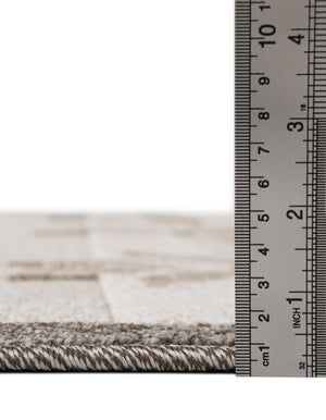 Beige 4' 1 x 6' 1 Outdoor Modern Rectangle Area Rug Weather Resistant for Patio, Deck, Terrace, Balcony, Porch 100% Polypropylene Modern Outside Carpet for Sale at Rug Engine