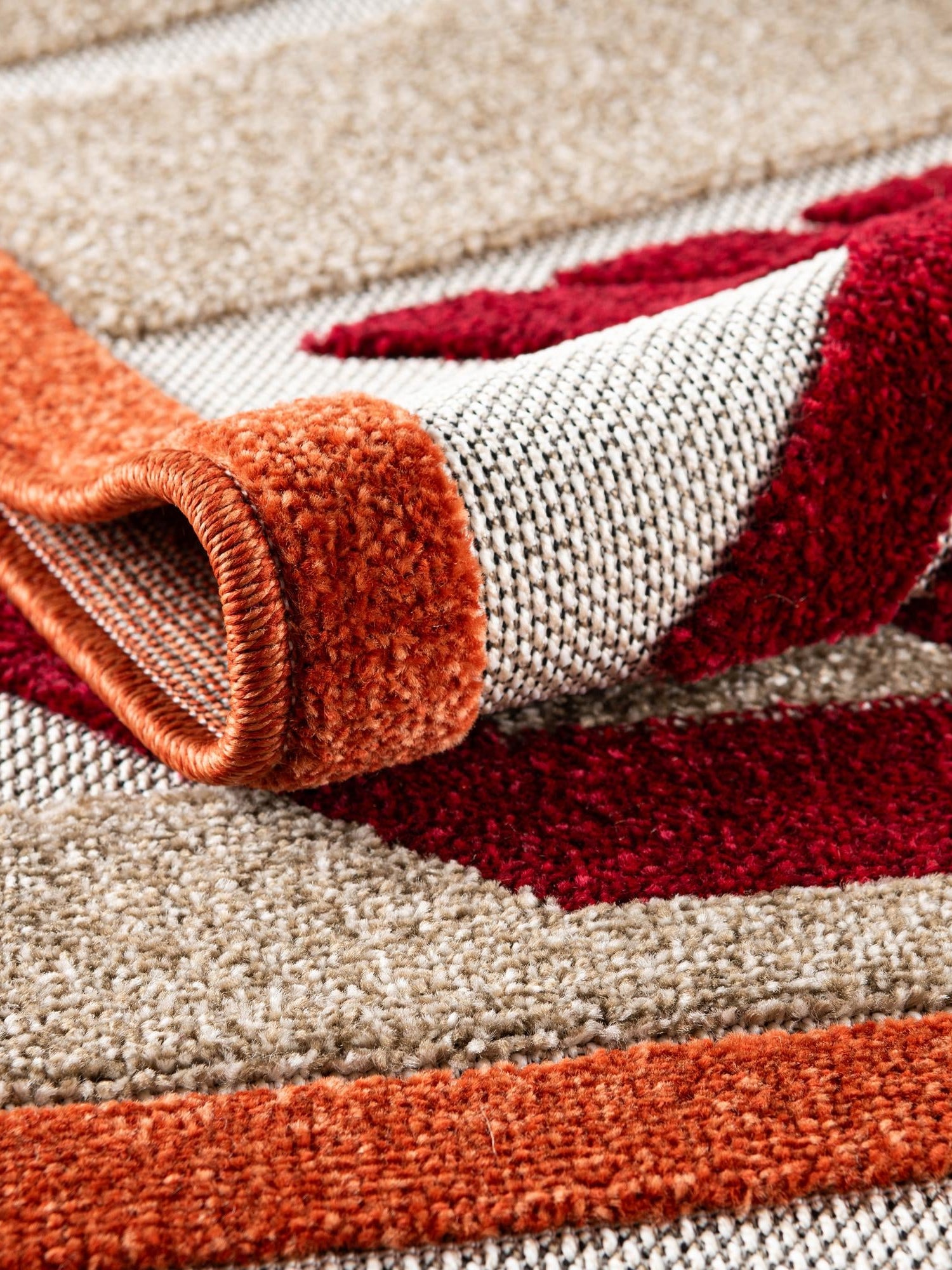 Burgundy 4' 1 x 6' 1 Outdoor Modern Rectangle Area Rug Weather Resistant for Patio, Deck, Terrace, Balcony, Porch 100% Polypropylene Modern Outside Carpet for Sale at Rug Engine