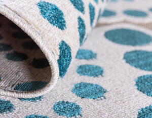Cream 4' 1 x 6' 1 Outdoor Modern Rectangle Area Rug Weather Resistant for Patio, Deck, Terrace, Balcony, Porch 100% Polypropylene Modern Outside Carpet for Sale at Rug Engine