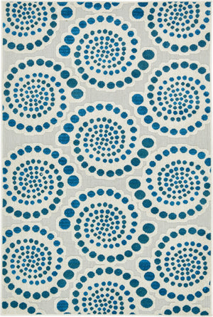 Cream 4' 1 x 6' 1 Outdoor Modern Rectangle Area Rug Weather Resistant for Patio, Deck, Terrace, Balcony, Porch 100% Polypropylene Modern Outside Carpet for Sale at Rug Engine