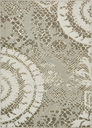 Cream 7' x 10' Outdoor Modern Rectangle Area Rug Weather Resistant for Patio, Deck, Terrace, Balcony, Porch 100% Polypropylene Modern Outside Carpet for Sale at Rug Engine