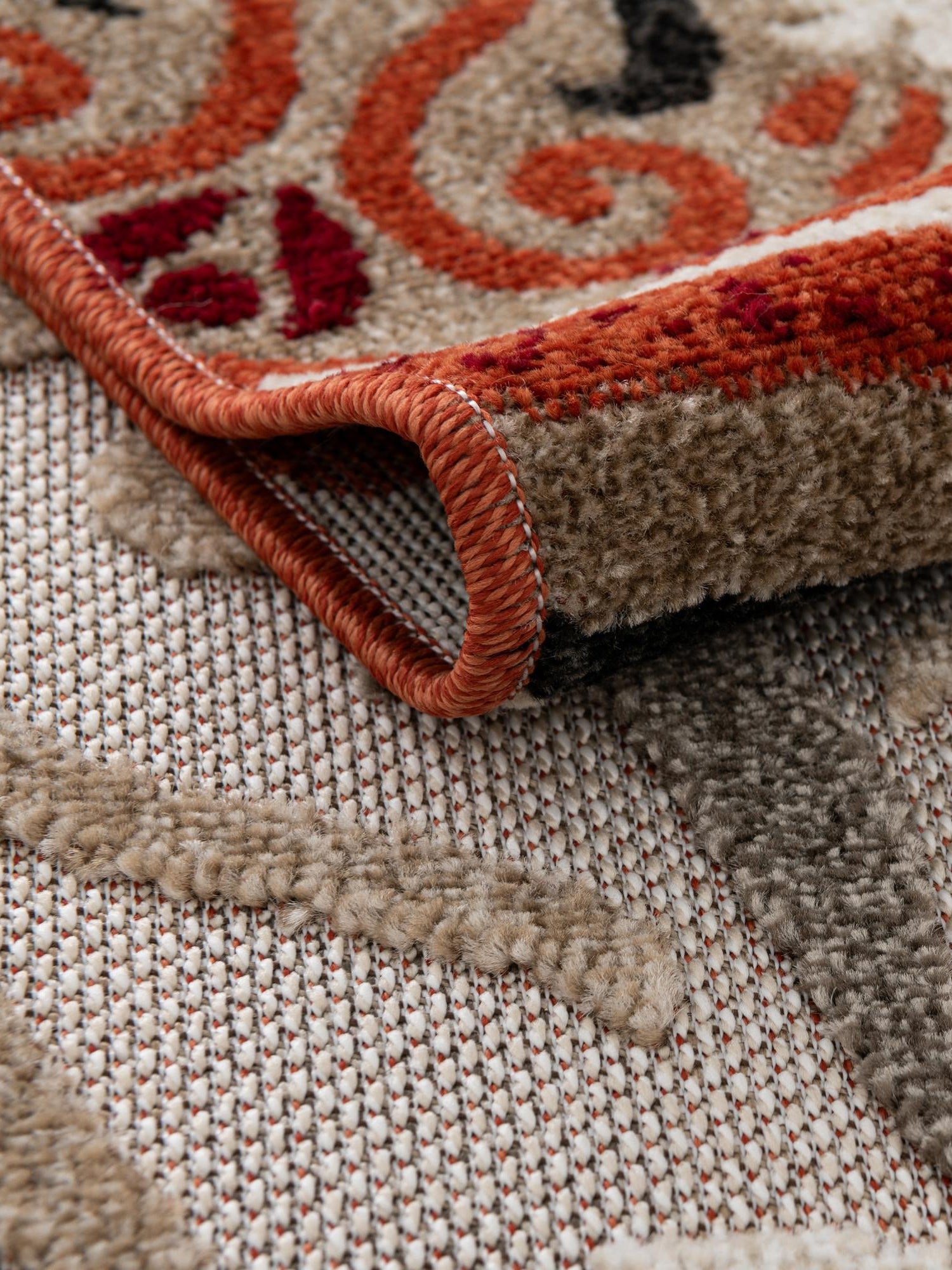 Terracotta 6' 1 x 9' Outdoor Modern Rectangle Area Rug Weather Resistant for Patio, Deck, Terrace, Balcony, Porch 100% Polypropylene Modern Outside Carpet for Sale at Rug Engine
