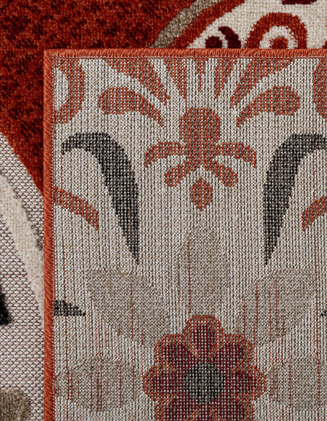 Terracotta 6' 1 x 9' Outdoor Modern Rectangle Area Rug Weather Resistant for Patio, Deck, Terrace, Balcony, Porch 100% Polypropylene Modern Outside Carpet for Sale at Rug Engine