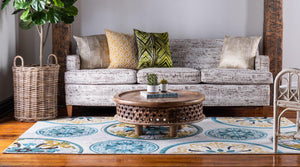 Cream 5' x 8' Outdoor Modern Rectangle Rug