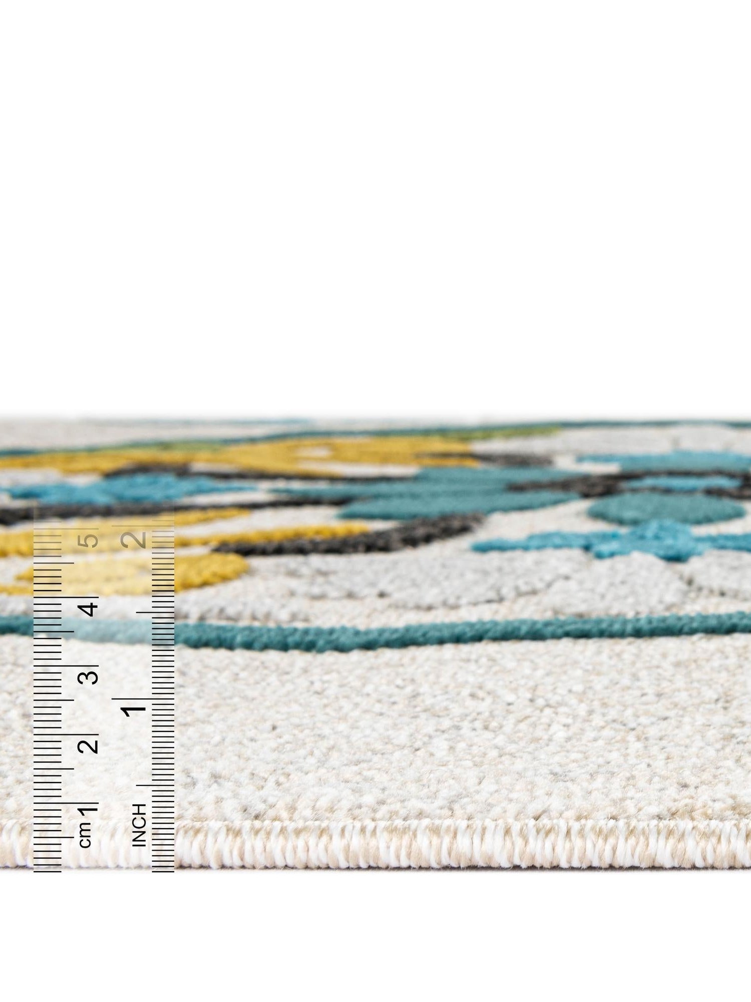 Cream 6' x 9' Outdoor Modern Rectangle Area Rug Weather Resistant for Patio, Deck, Terrace, Balcony, Porch 100% Polypropylene Modern Outside Carpet for Sale at Rug Engine