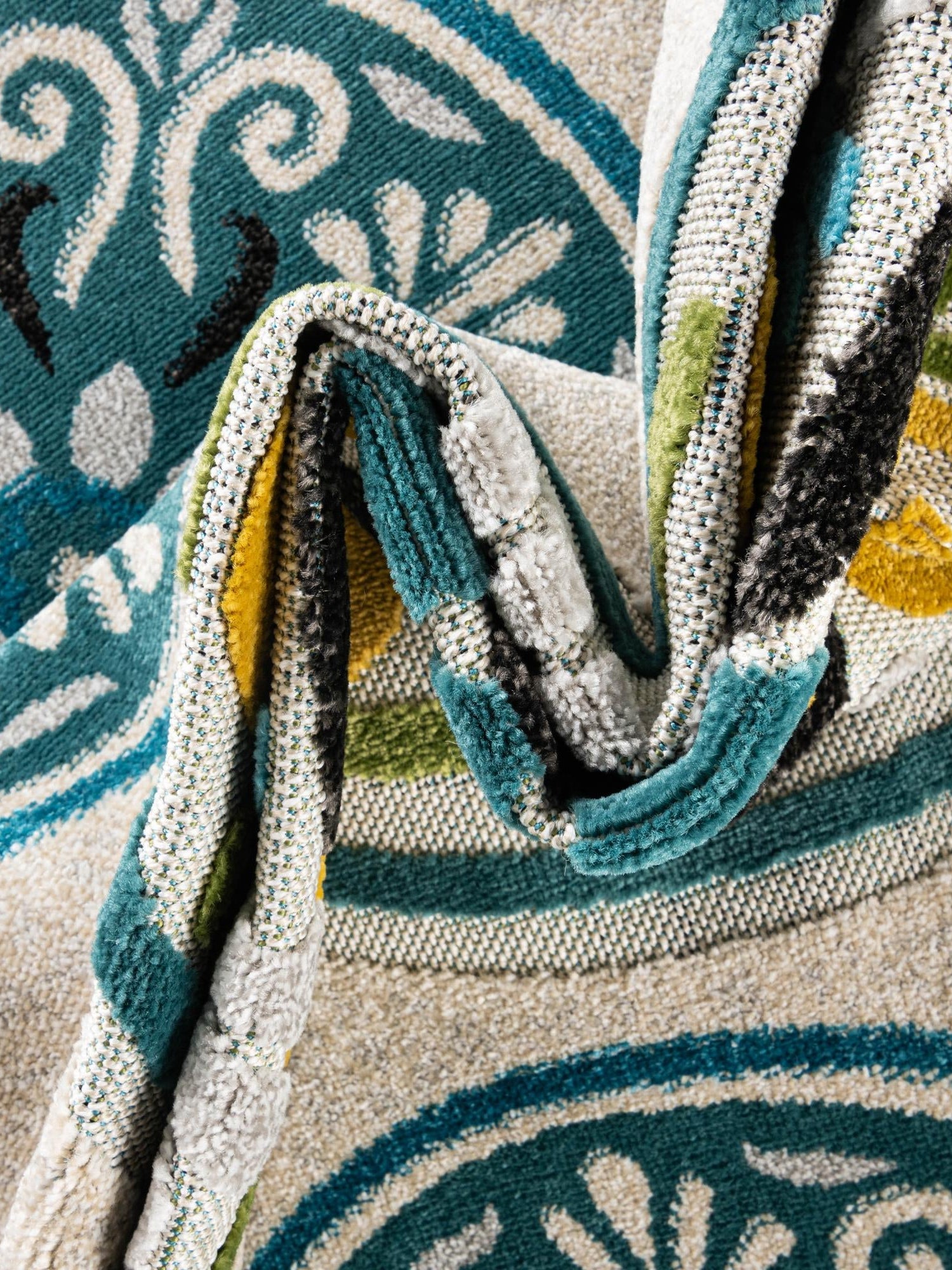 Cream 6' x 9' Outdoor Modern Rectangle Area Rug Weather Resistant for Patio, Deck, Terrace, Balcony, Porch 100% Polypropylene Modern Outside Carpet for Sale at Rug Engine