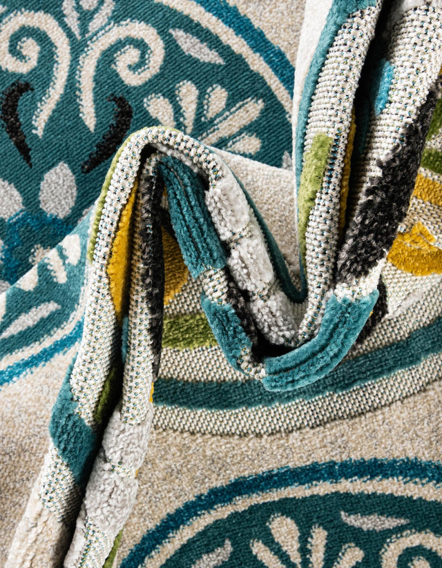 Cream 5' x 8' Outdoor Modern Rectangle Rug