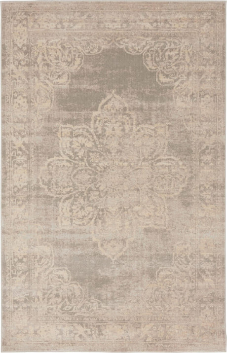 Gray 4' 1 x 6' 1 Paris Rectangle Area Rug Distressed Vintage Style Easy-Clean Carpet for Living Rooms, Kitchen, Bedrooms, Office, Dorms for Sale at Rug Engine