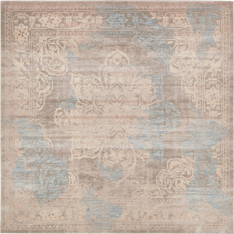 Dark Gray 8' x 8' Paris Square Area Rug