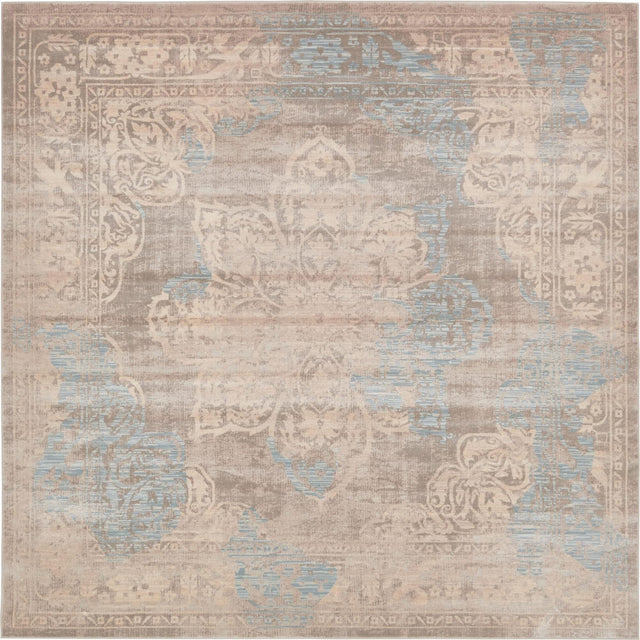 Dark Gray 8' x 8' Paris Square Area Rug