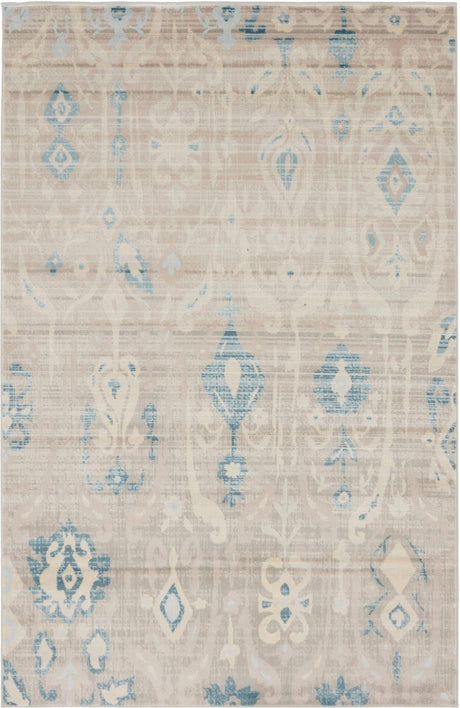 Dark Gray 4' 1 x 6' 1 Paris Rectangle Area Rug Distressed Vintage Style Easy-Clean Carpet for Living Rooms, Kitchen, Bedrooms, Office, Dorms for Sale at Rug Engine