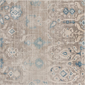 Dark Gray 8' x 8' Paris Square Area Rug