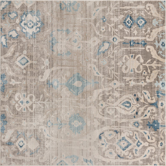 Dark Gray 8' x 8' Paris Square Area Rug