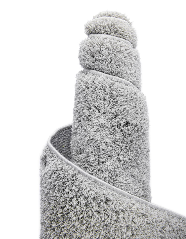 Light Gray 5' 1 x 8' Studio Solid Shag Rectangle Area Rug Thick Soft Touch Fluffy & Plush Shaggy Pile