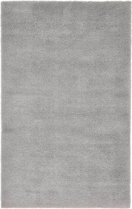 Light Gray 5' 1 x 8' Studio Solid Shag Rectangle Area Rug Thick Soft Touch Fluffy & Plush Shaggy Pile