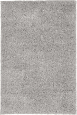 Light Gray 4' 1 x 6' 1 Studio Solid Shag Rectangle Area Rug Thick Soft Touch Fluffy & Plush Shaggy Pile