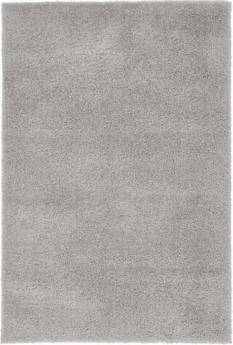 Light Gray 4' 1 x 6' 1 Studio Solid Shag Rectangle Area Rug Thick Soft Touch Fluffy & Plush Shaggy Pile