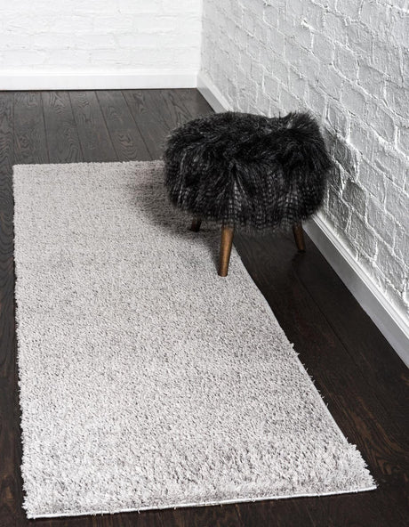 Light Gray 2' x 6' 9 Studio Solid Shag Runner Area Rug Thick Soft Touch Fluffy & Plush Shaggy Pile