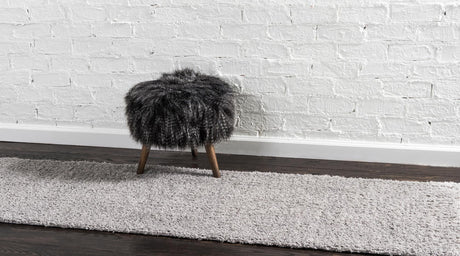 Light Gray 2' 7 x 10' Studio Solid Shag Runner Area Rug Thick Soft Touch Fluffy & Plush Shaggy Pile Single Color Durable Carpet for Minimalist Decor for Sale at Rug Engine