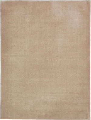 Taupe 9' x 12' 2 Studio Solid Shag Rectangle Area Rug Thick Soft Touch Fluffy & Plush Shaggy Pile