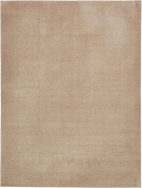 Taupe 9' x 12' 2 Studio Solid Shag Rectangle Area Rug Thick Soft Touch Fluffy & Plush Shaggy Pile