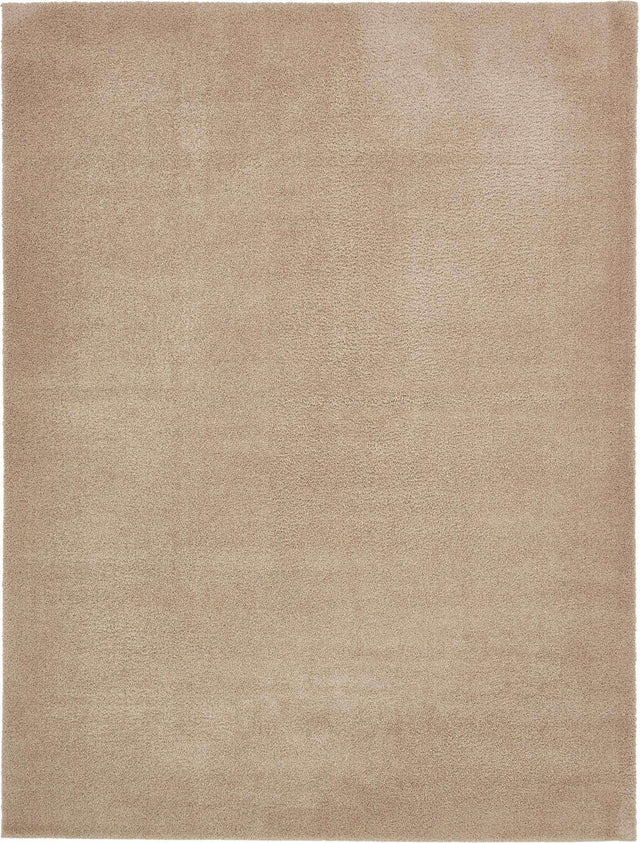 Taupe 9' x 12' 2 Studio Solid Shag Rectangle Area Rug Thick Soft Touch Fluffy & Plush Shaggy Pile