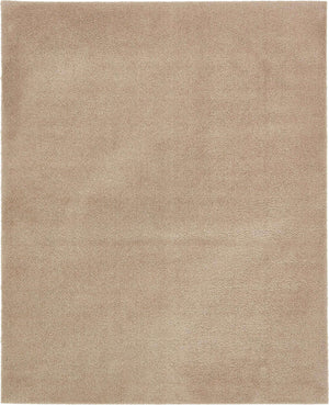 Taupe 8' x 10' Studio Solid Shag Rectangle Area Rug Thick Soft Touch Fluffy & Plush Shaggy Pile