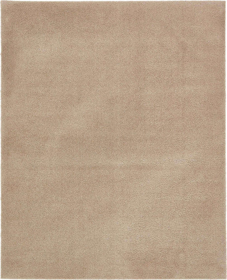 Taupe 8' x 10' Studio Solid Shag Rectangle Area Rug Thick Soft Touch Fluffy & Plush Shaggy Pile