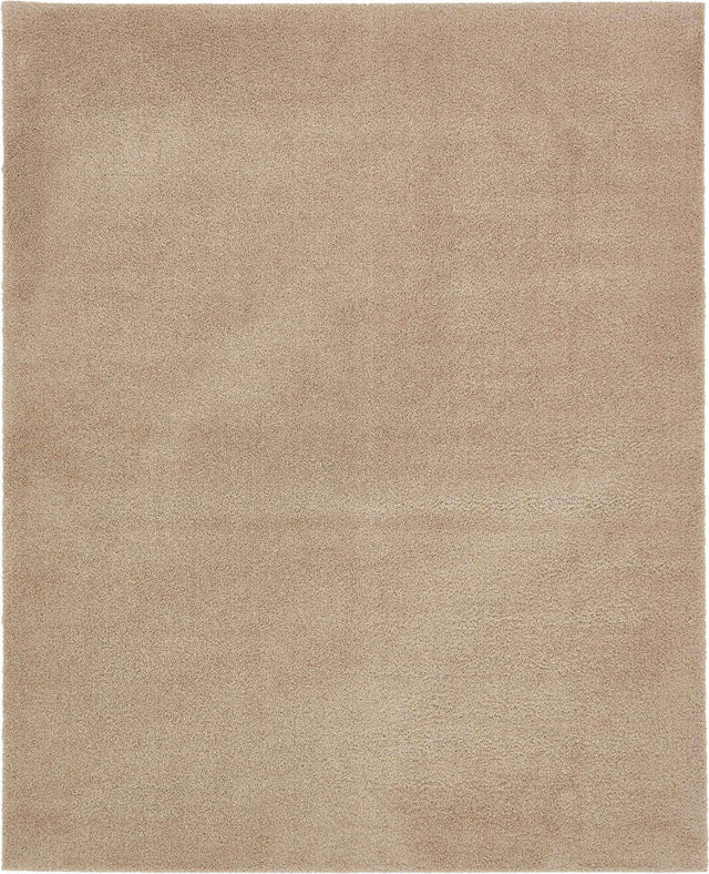 Taupe 8' x 10' Studio Solid Shag Rectangle Area Rug Thick Soft Touch Fluffy & Plush Shaggy Pile