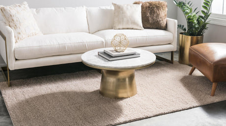 Taupe 5' 1 x 8' Studio Solid Shag Rectangle Area Rug Thick Soft Touch Fluffy & Plush Shaggy Pile Single Color Durable Carpet for Minimalist Decor for Sale at Rug Engine