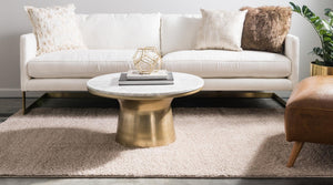 Taupe 4' 1 x 6' 1 Studio Solid Shag Rectangle Area Rug Thick Soft Touch Fluffy & Plush Shaggy Pile