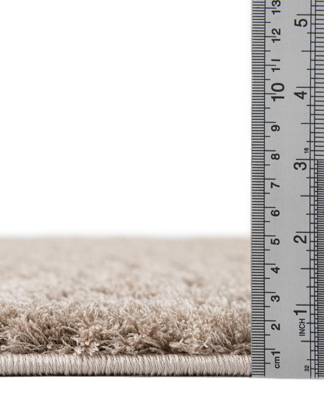 Taupe 5' 1 x 8' Studio Solid Shag Rectangle Area Rug Thick Soft Touch Fluffy & Plush Shaggy Pile