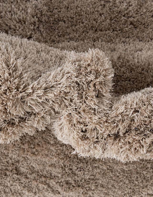 Taupe 5' 1 x 8' Studio Solid Shag Rectangle Area Rug Thick Soft Touch Fluffy & Plush Shaggy Pile