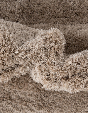 Taupe 4' 1 x 6' 1 Studio Solid Shag Rectangle Area Rug Thick Soft Touch Fluffy & Plush Shaggy Pile