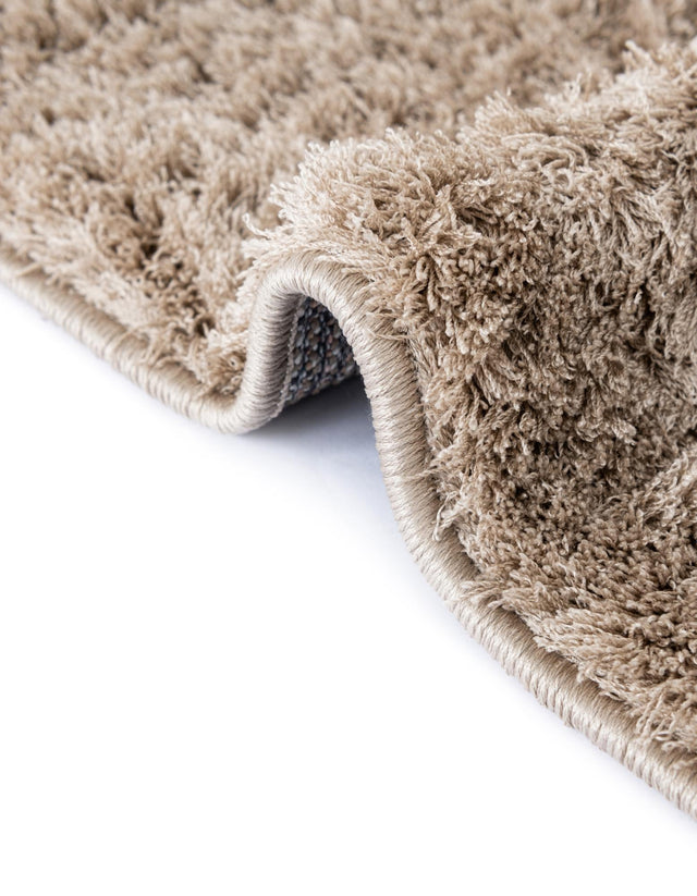 Taupe 8' x 10' Studio Solid Shag Rectangle Area Rug Thick Soft Touch Fluffy & Plush Shaggy Pile