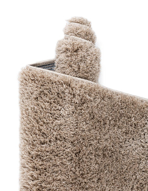 Taupe 8' x 10' Studio Solid Shag Rectangle Area Rug Thick Soft Touch Fluffy & Plush Shaggy Pile