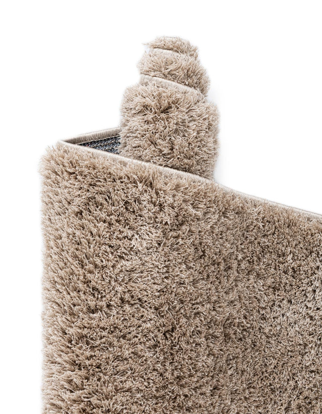 Taupe 8' x 10' Studio Solid Shag Rectangle Area Rug Thick Soft Touch Fluffy & Plush Shaggy Pile