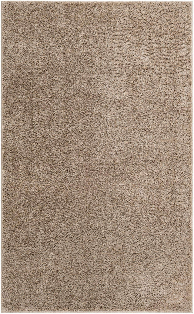 Taupe 5' 1 x 8' Studio Solid Shag Rectangle Area Rug Thick Soft Touch Fluffy & Plush Shaggy Pile