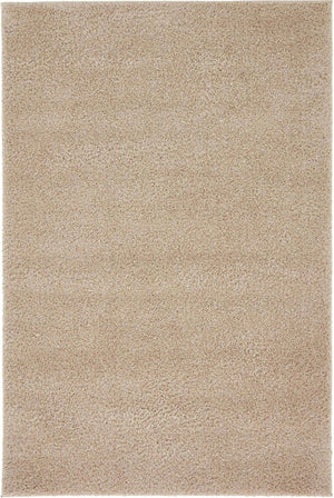 Taupe 4' 1 x 6' 1 Studio Solid Shag Rectangle Area Rug Thick Soft Touch Fluffy & Plush Shaggy Pile