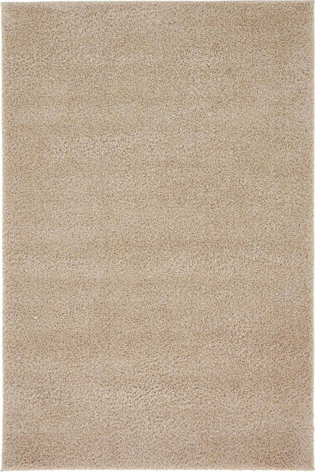 Taupe 4' 1 x 6' 1 Studio Solid Shag Rectangle Area Rug Thick Soft Touch Fluffy & Plush Shaggy Pile