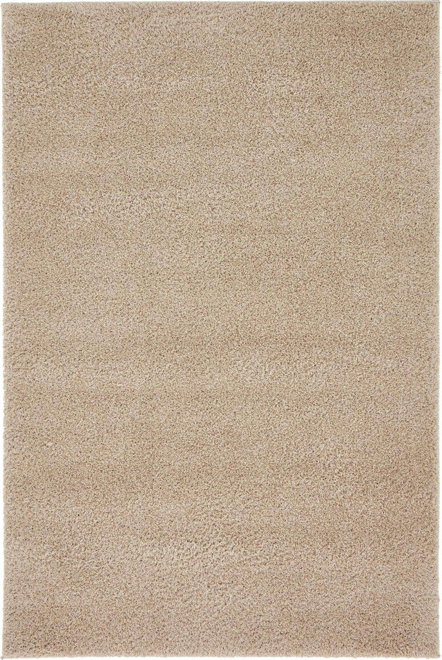 Taupe 4' 1 x 6' 1 Studio Solid Shag Rectangle Area Rug Thick Soft Touch Fluffy & Plush Shaggy Pile