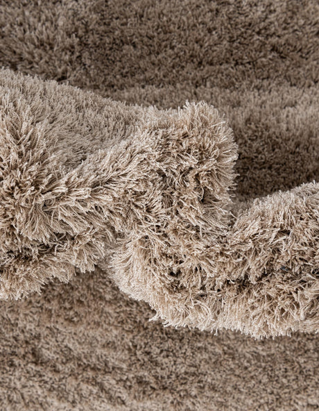 Taupe 2' x 6' 9 Studio Solid Shag Runner Area Rug Thick Soft Touch Fluffy & Plush Shaggy Pile Single Color Durable Carpet for Minimalist Decor for Sale at Rug Engine