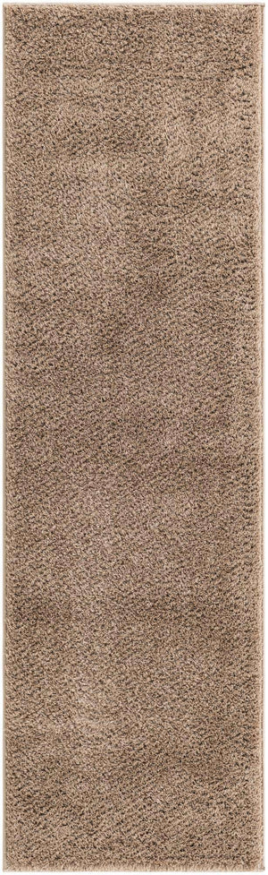 Taupe 2' x 6' 9 Studio Solid Shag Runner Area Rug Thick Soft Touch Fluffy & Plush Shaggy Pile