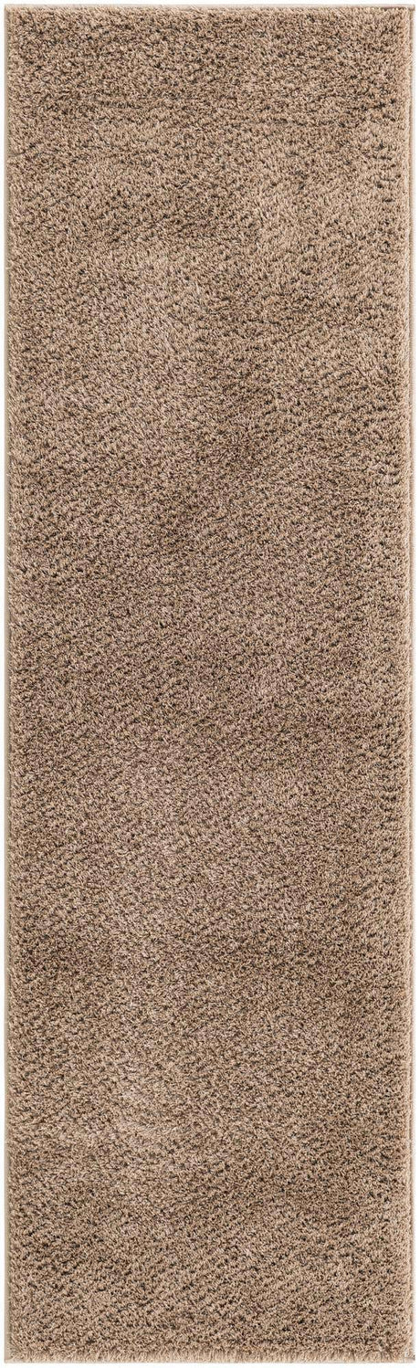 Taupe 2' x 6' 9 Studio Solid Shag Runner Area Rug Thick Soft Touch Fluffy & Plush Shaggy Pile