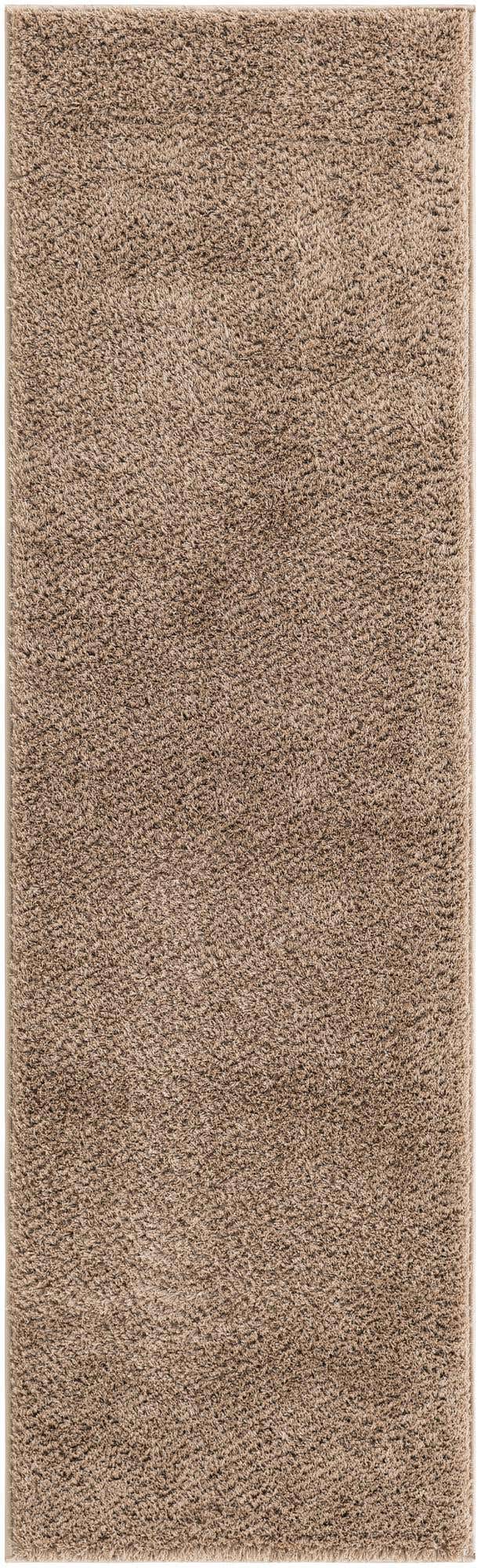 Taupe 2' x 6' 9 Studio Solid Shag Runner Area Rug Thick Soft Touch Fluffy & Plush Shaggy Pile
